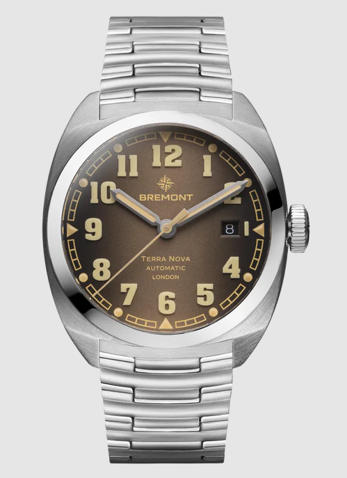 Replica Bremont Watch Terra Nova 40.5 Date Caramel Steel Strap Replica Bremont Watch Terra Nova 40.5 Date Caramel Steel Strap